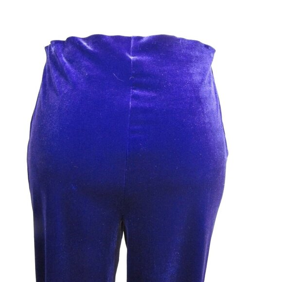 VTG VELOUR GOTH Whimsigoth Steampunk Witchy Boho Grape Purple Pull On Pants M - Picture 6 of 10